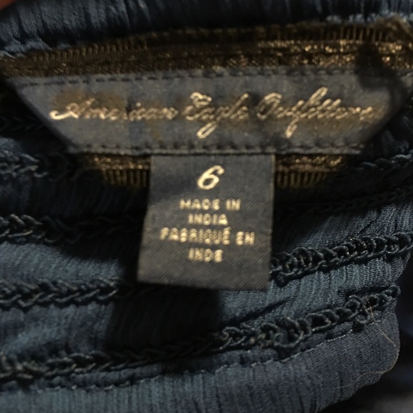 American Eagle sz 6 navy tank top sheer shell - Picture 4 of 7